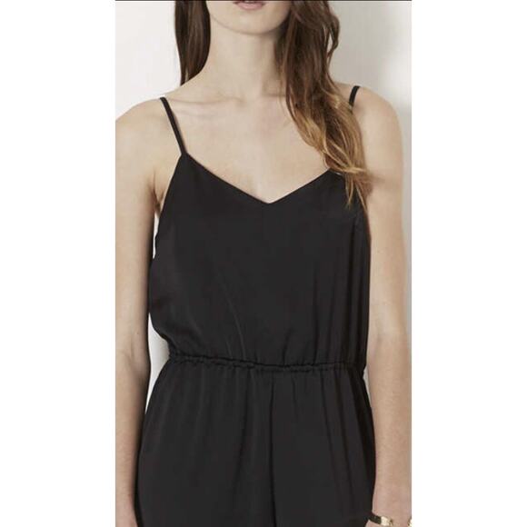 Topshop Womens Plunging V-Neck Spaghetti Strap Black Pants Jumpsuit Stretch Sz 6 - Picture 3 of 9